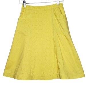 Marc Jacobs Yellow Swiss Dot A-Line Pocket Skirt